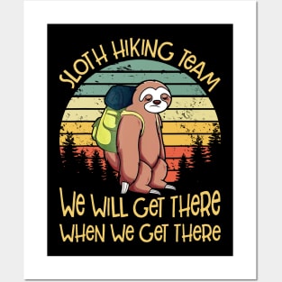 Sloth Hiking Team TShirt Vintage Sloth T Shirt Gift Posters and Art